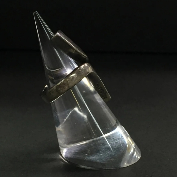 GUCCI G Logo Silver 925 Bent Ring ISO sz:47  /6Q0159 - Picture 3 of 8